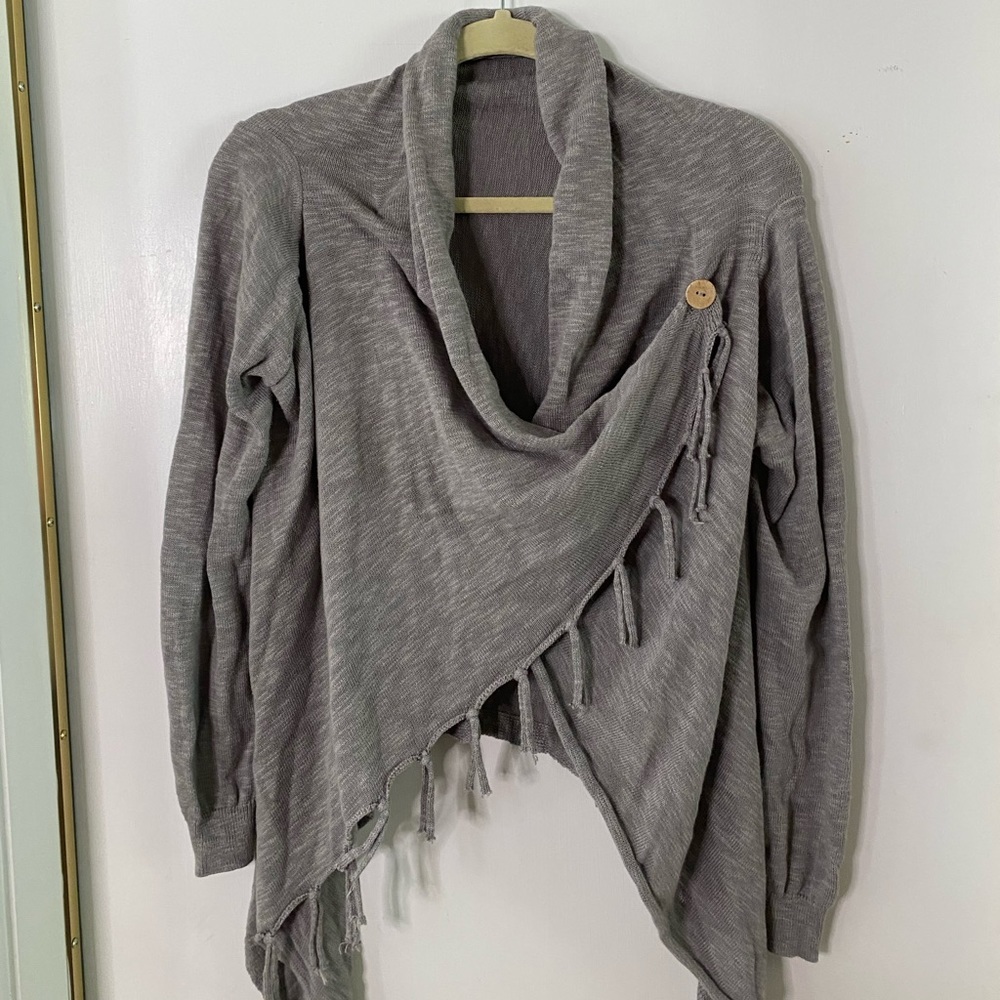 Dylan brand fringed wrap cardigan size small